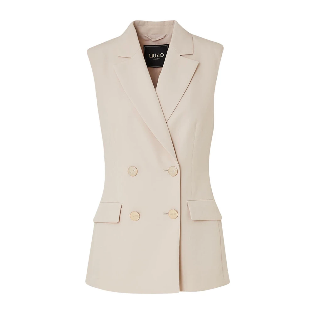 Liu Jo Damesvest met dubbele rij knopen in effen kleur Beige Dames