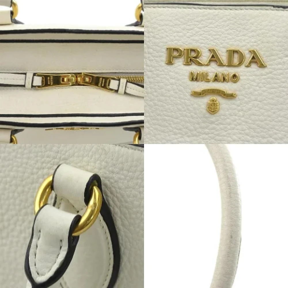 Prada Vintage Pre-owned Leather prada-bags White Dames