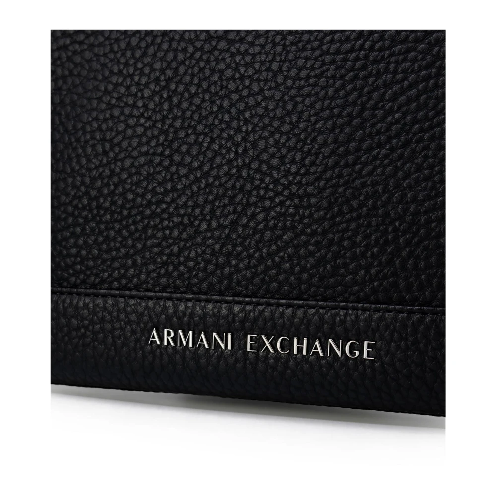 Armani Exchange Zwarte Polyester Rits Zak Handtas Black Heren