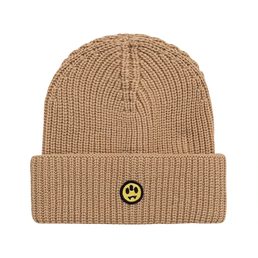 Barrow Herr Beige Accessoarer One Size, Ribbstickad Mössa