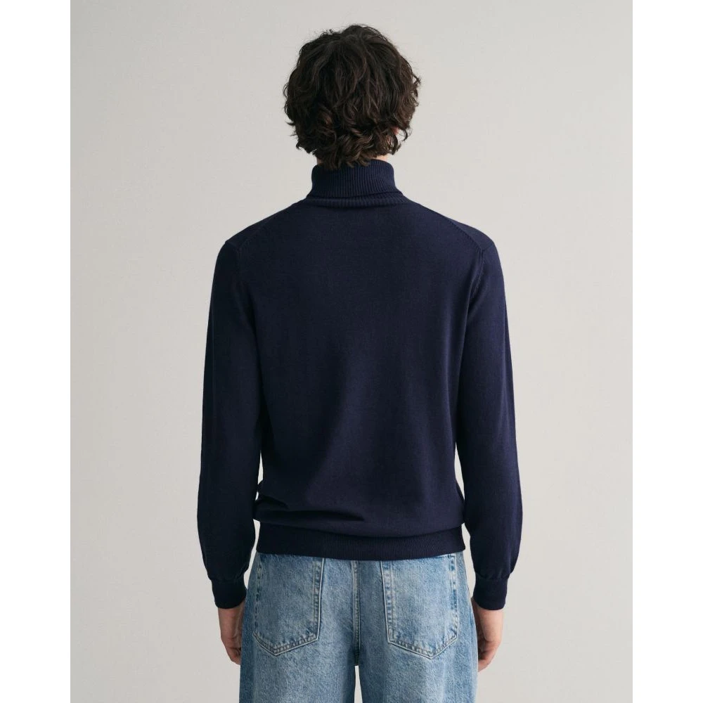 Gant Marineblauwe Hoge Nek Coltrui Blue Heren