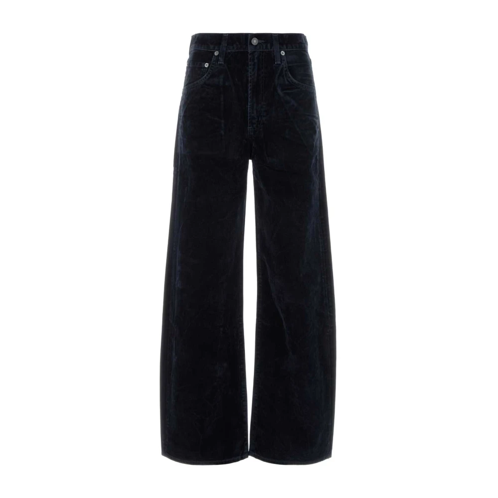 Agolde Blue Low Curve Jean (Velvet) - Female - Wide Trousers - W28 - Trousers