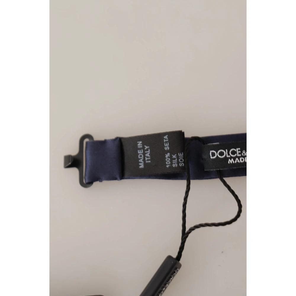 Dolce & Gabbana Blauwe Zijden Vlinderdas Elegante Stijl Blue Heren