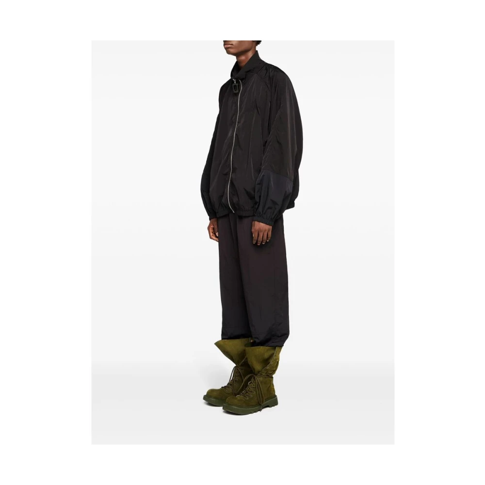 JW Anderson Zwarte Katoenen Panelen Trekkoord Broek Black Heren