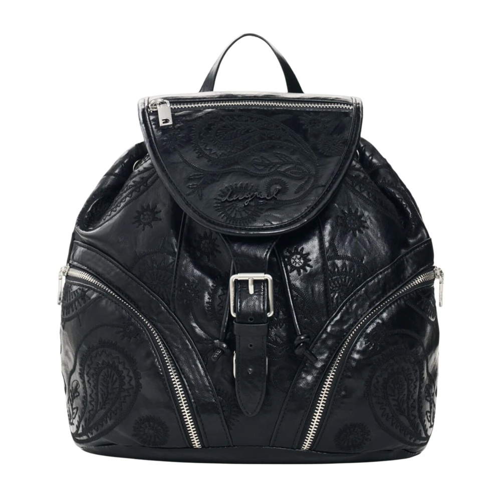 Desigual Women's Noir Leather Backpack Mini Rock - Image 4