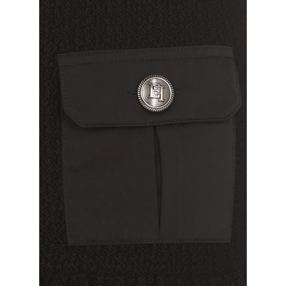 Elisabetta Franchi Zwarte wollen minirok met ruche Black Dames