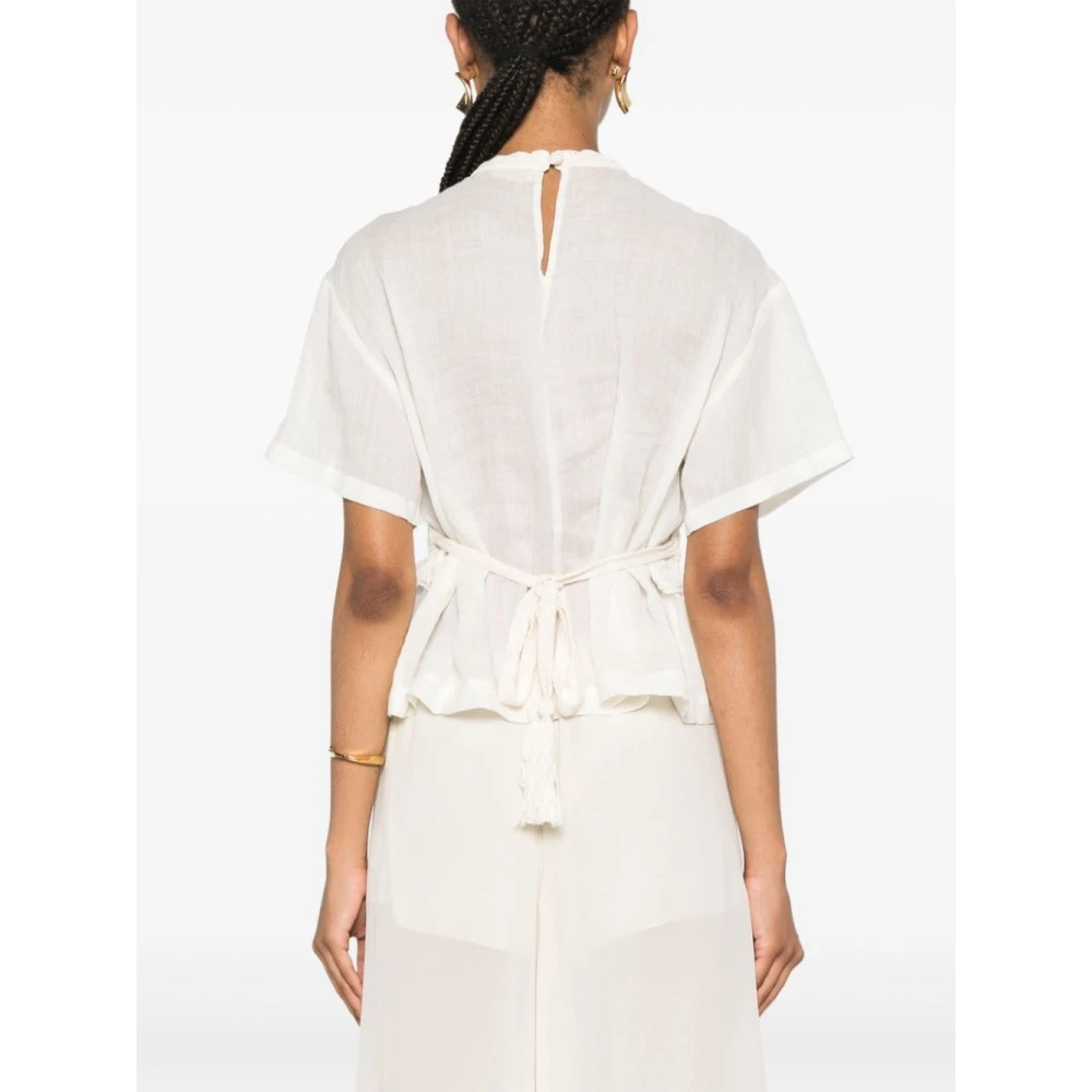 Ulla Johnson Witte Topkleding voor Vrouwen Aw24 White Dames