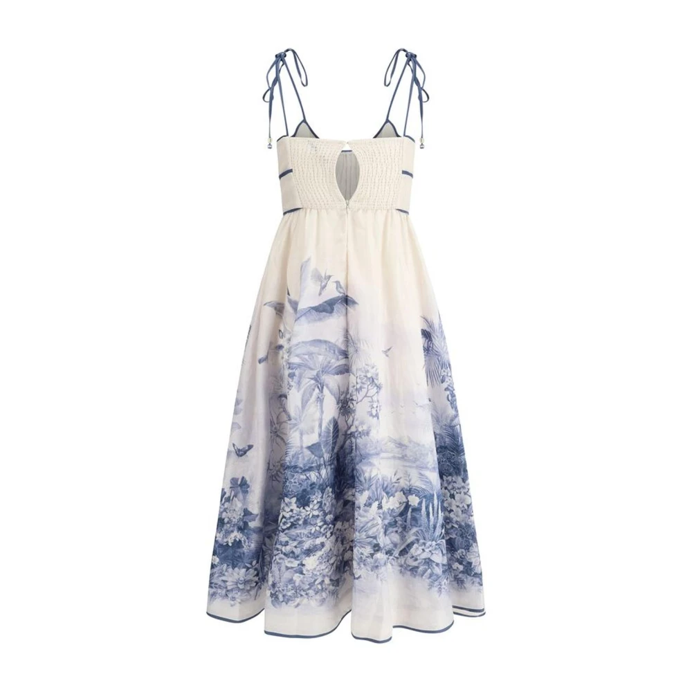 Zimmermann Bloemenprint Linnen Lange Jurk Multicolor Dames