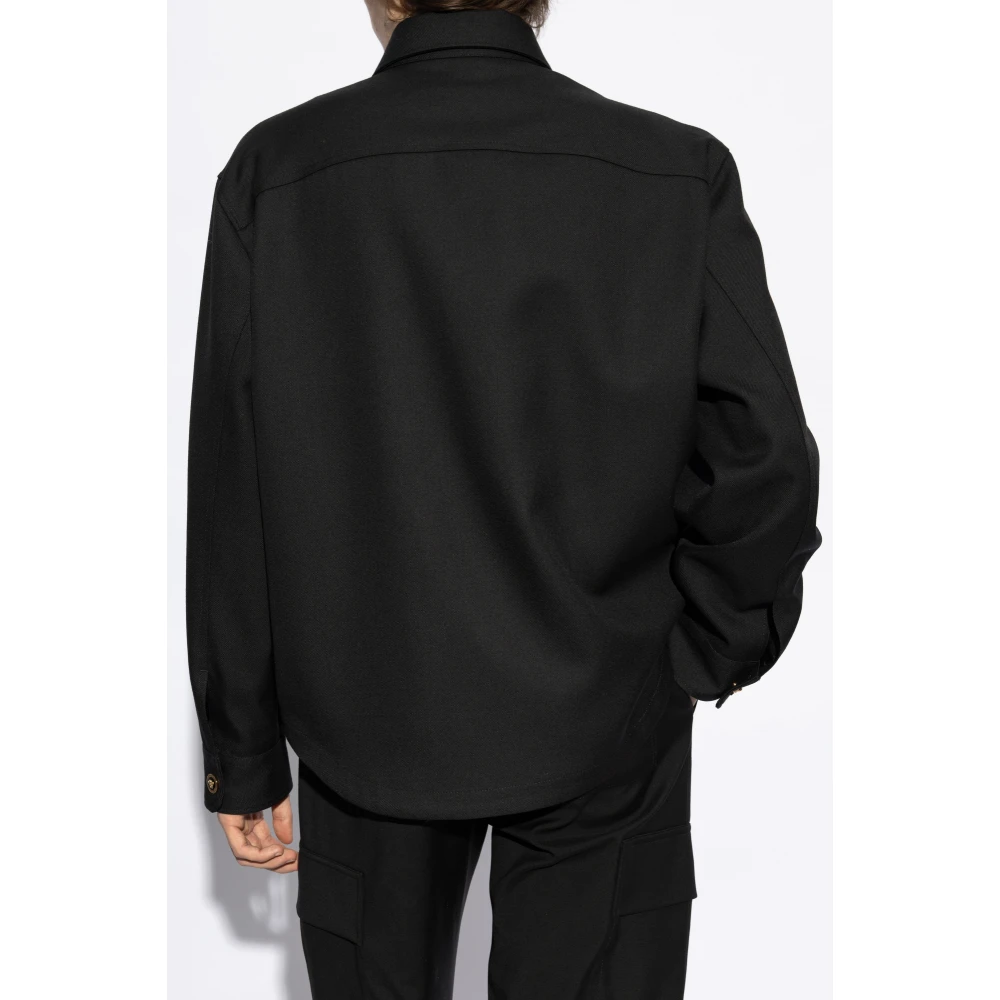 Versace Wollen jas met zakken Black Heren