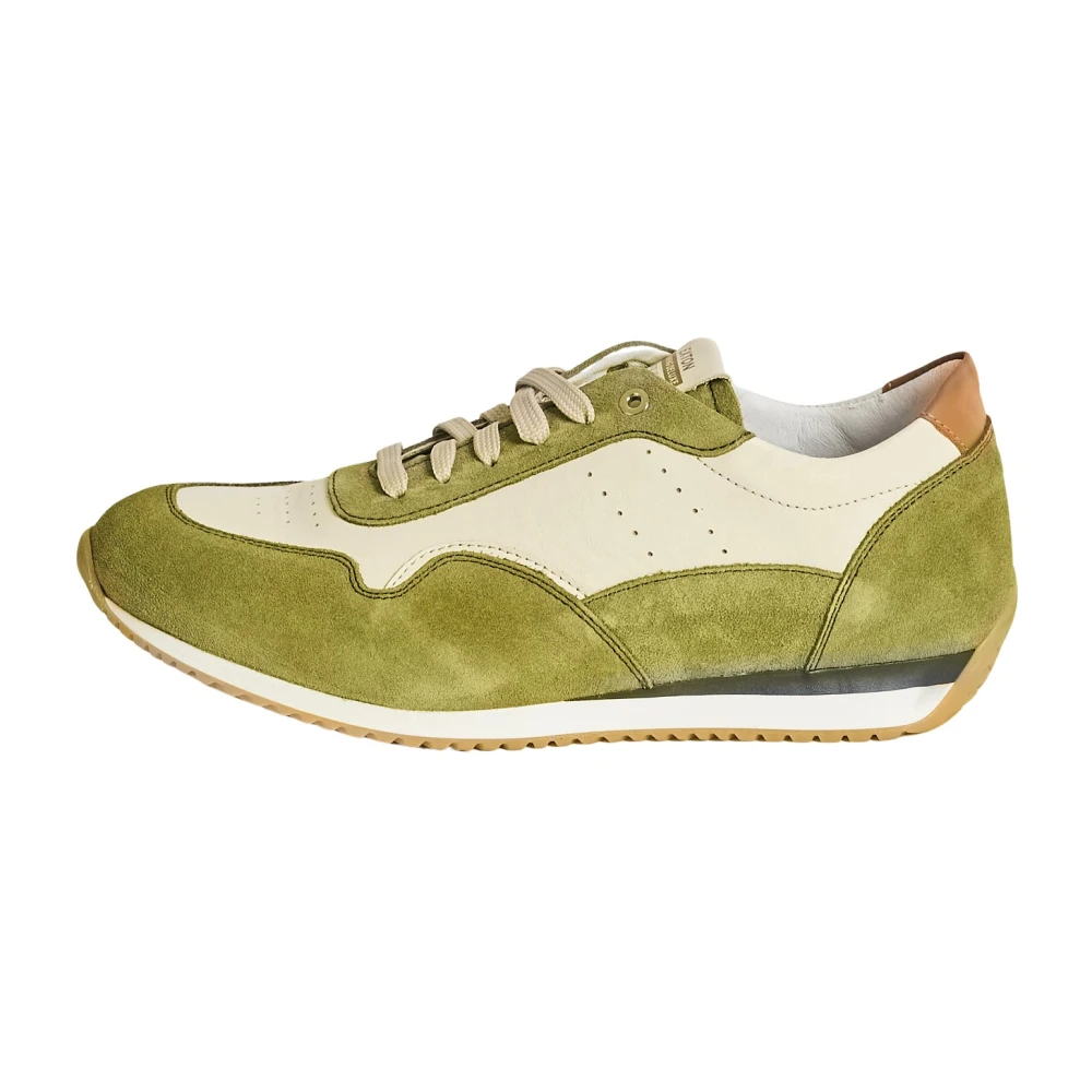 Exton Color Block Leather Sneakers Heren Schoenen Groen