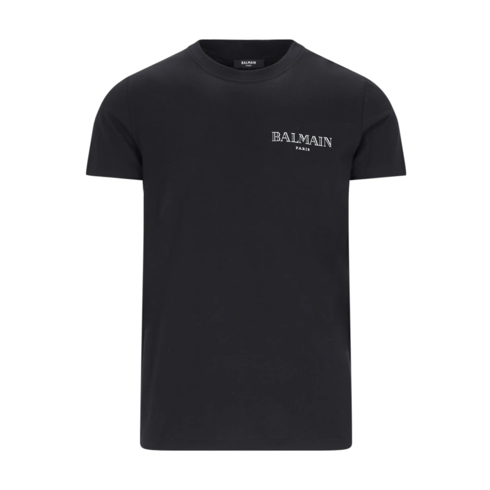 Balmain Logo T-shirt en Polo in Zwart Black Heren