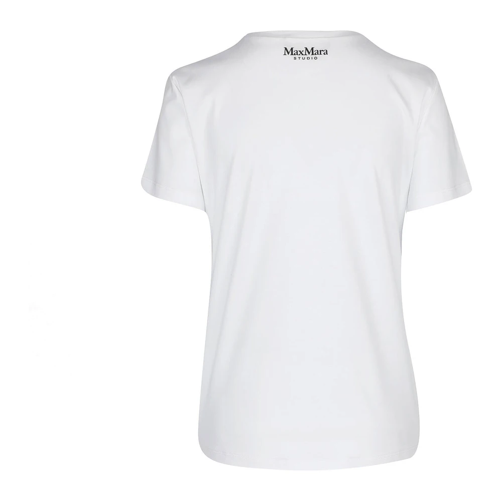 Max Mara Studio Stijlvolle Witte T-Shirt voor Vrouwen White Dames