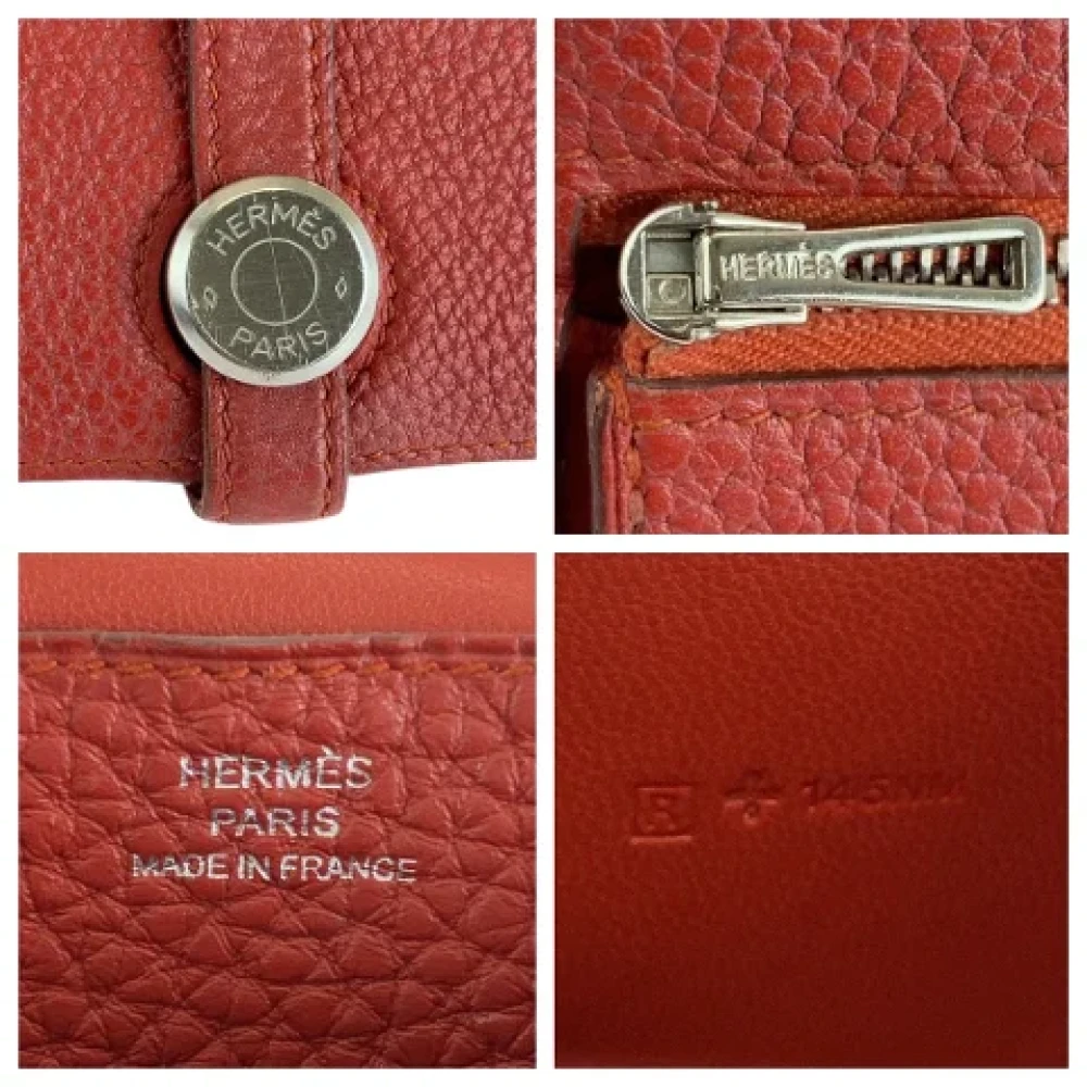 Hermès Vintage Pre-owned Leather wallets Red Dames