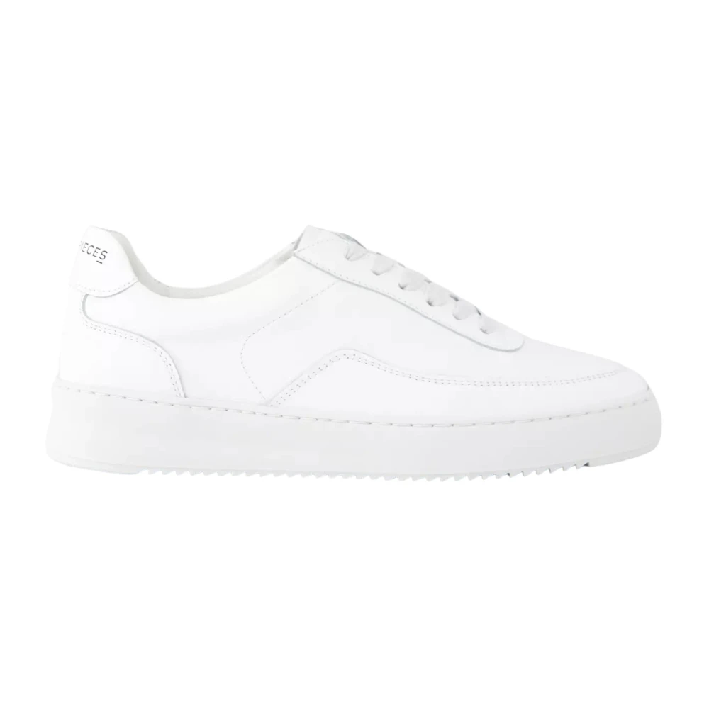 Filling Pieces Witte Leren Sneakers Klassieke Ronde Neus Dames Schoenen