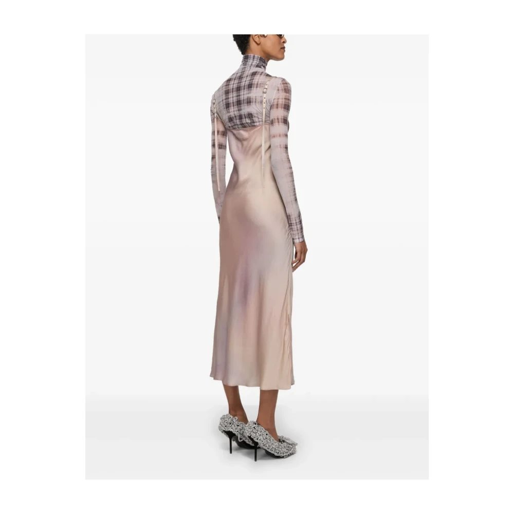 Acne Studios Multi Pink Jurk met Zijstrik Pink Dames