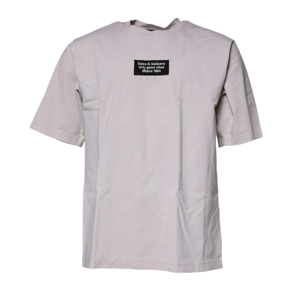 Dolce & Gabbana Beige Logo Crewneck T-shirt Beige Heren