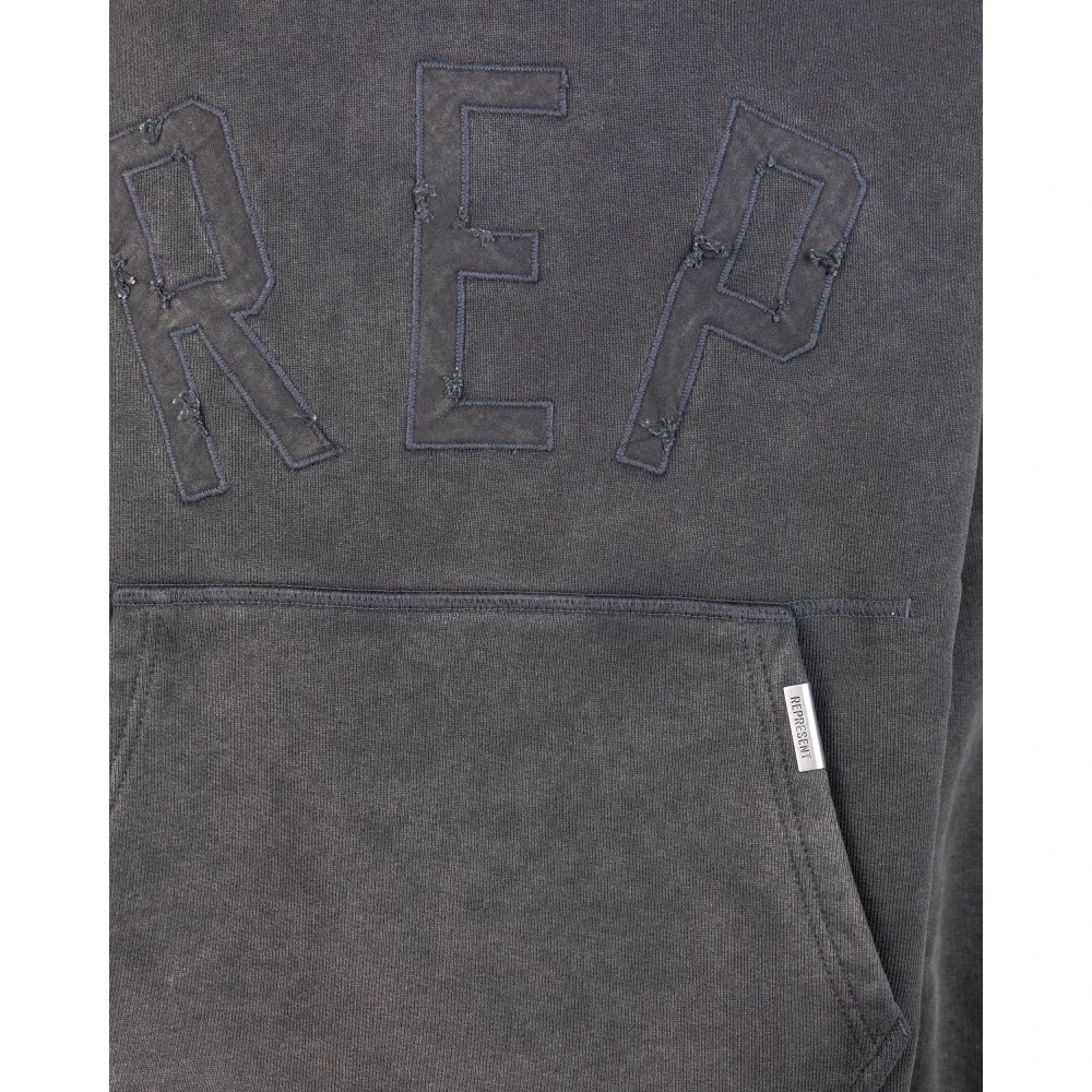 Represent Oversized Hoodie met Appliqué Black Heren