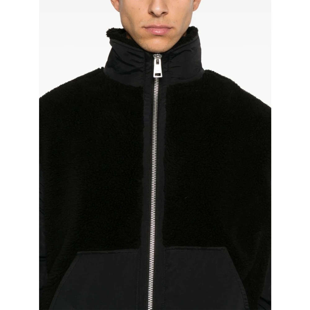 Maison Kitsuné Zwarte Parka Jas Black Heren