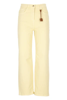 Gula bomullsjeans med hällor