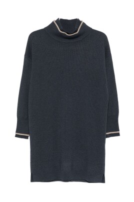 dark-blue-ribbed-knit-dress-with-high-neck
