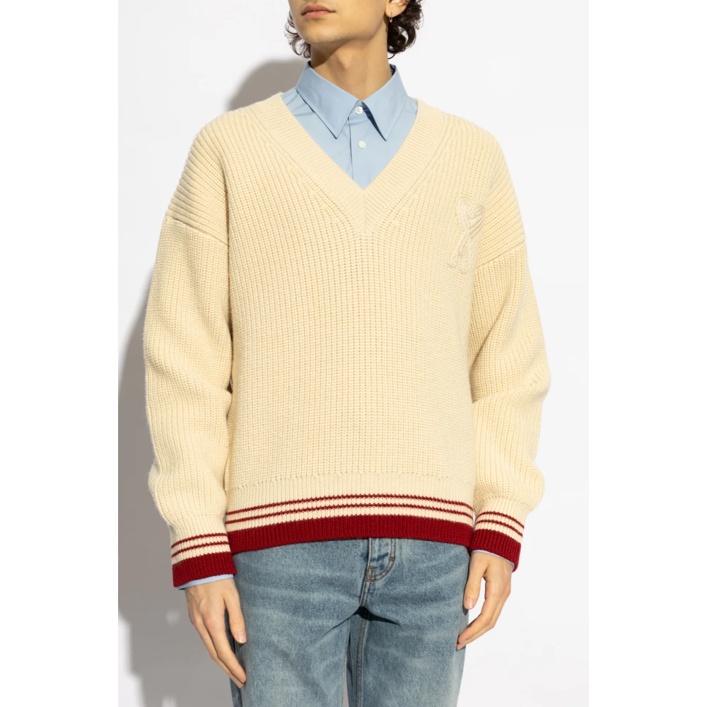 Ami Paris Trui met logo Beige Heren