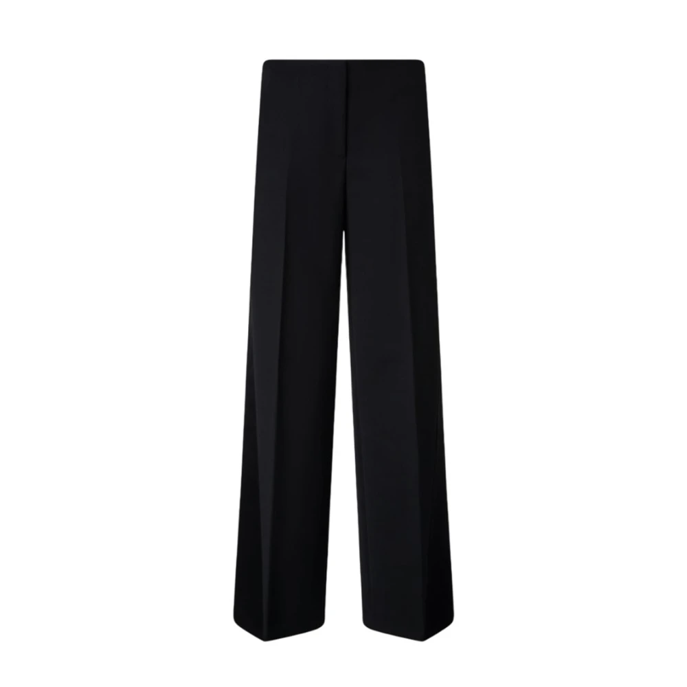 Pinko Hoge taille wolmix wijde broek Black Dames