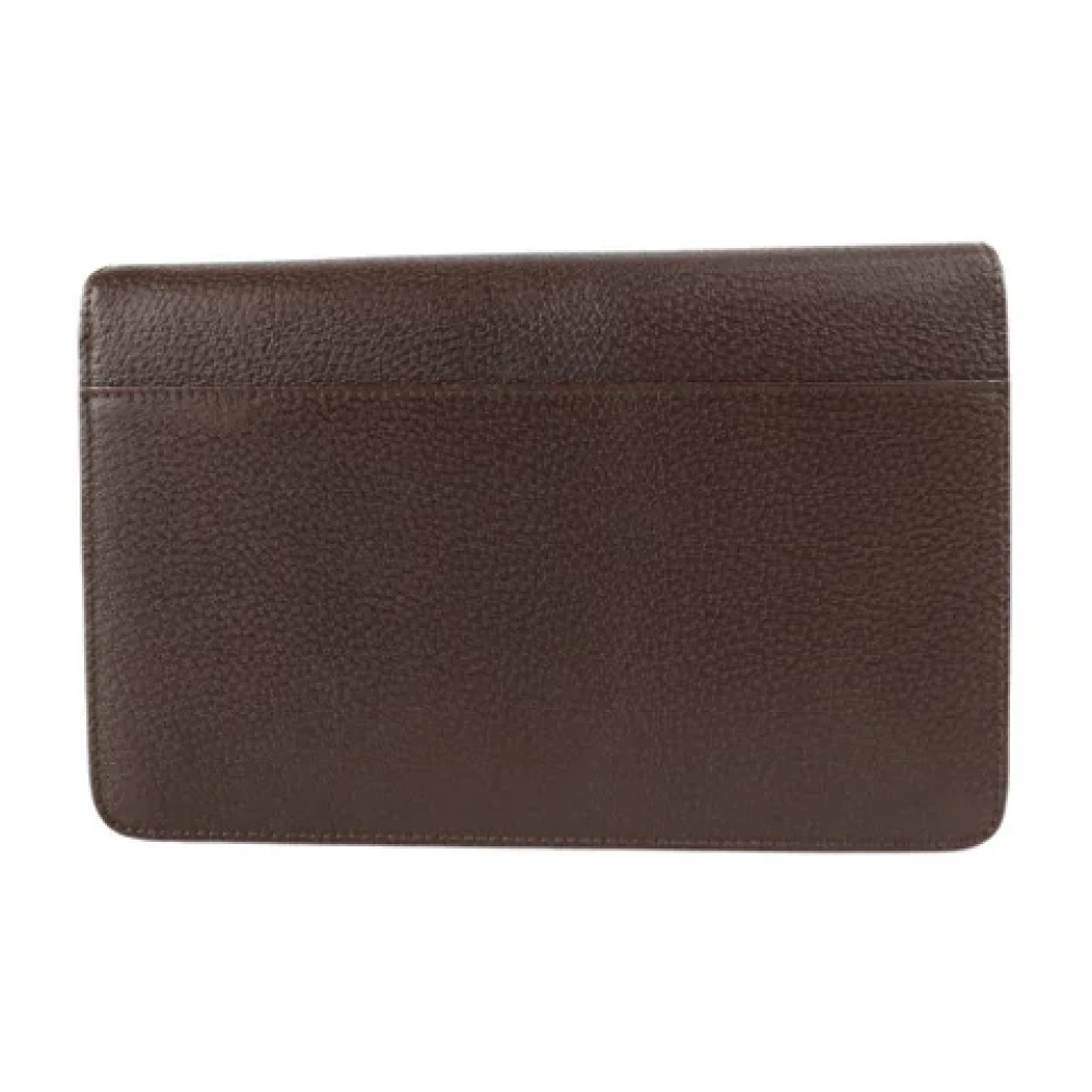 Salvatore Ferragamo Pre-owned Leather clutches Brown Dames