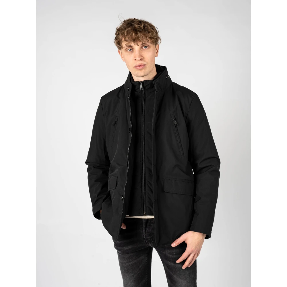 Geox Elegante Winddichte Jas Black Heren