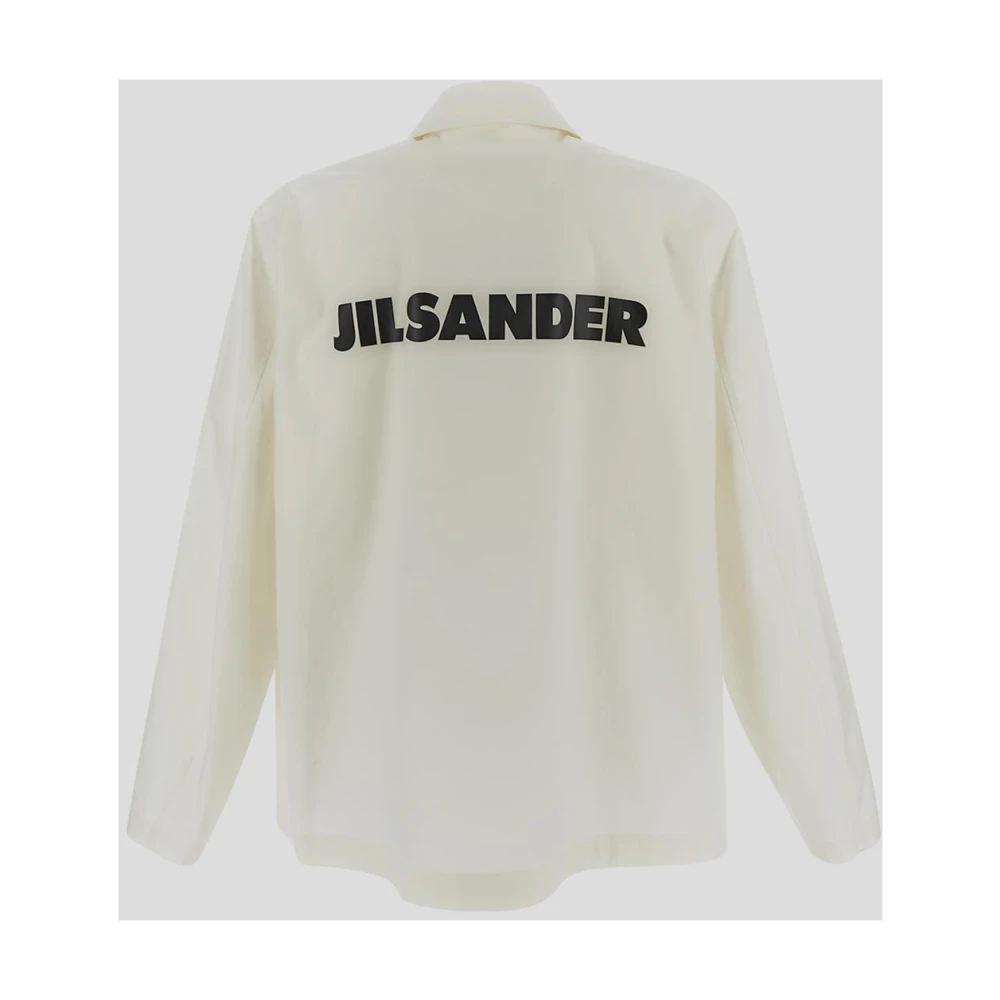 Jil Sander Katoenen Logo Jas Beige Heren