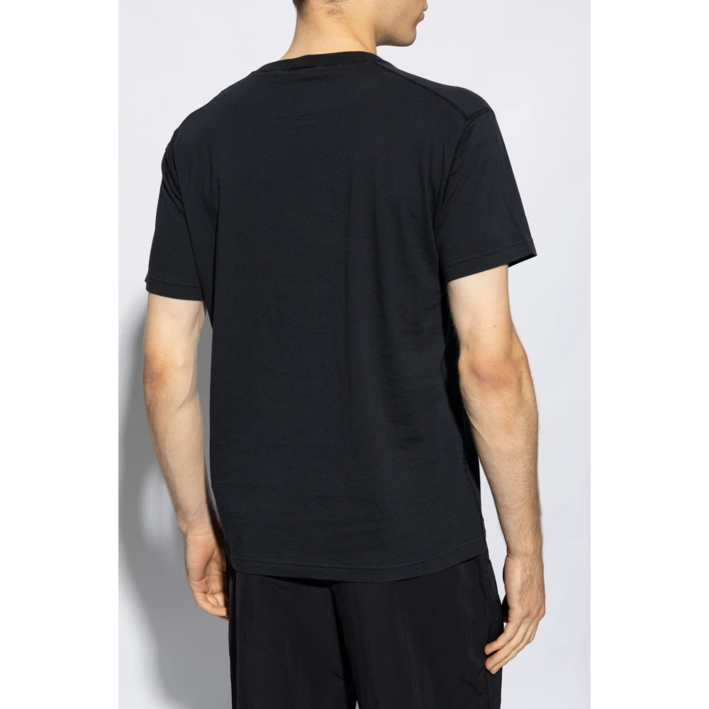 Stone Island T-shirt met logo patch Blue Heren