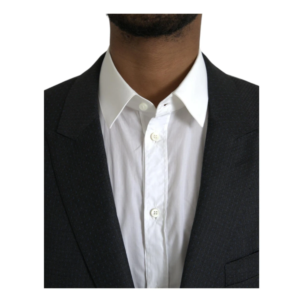 Dolce & Gabbana Slim Fit Wollen Jas Blazer Black Heren