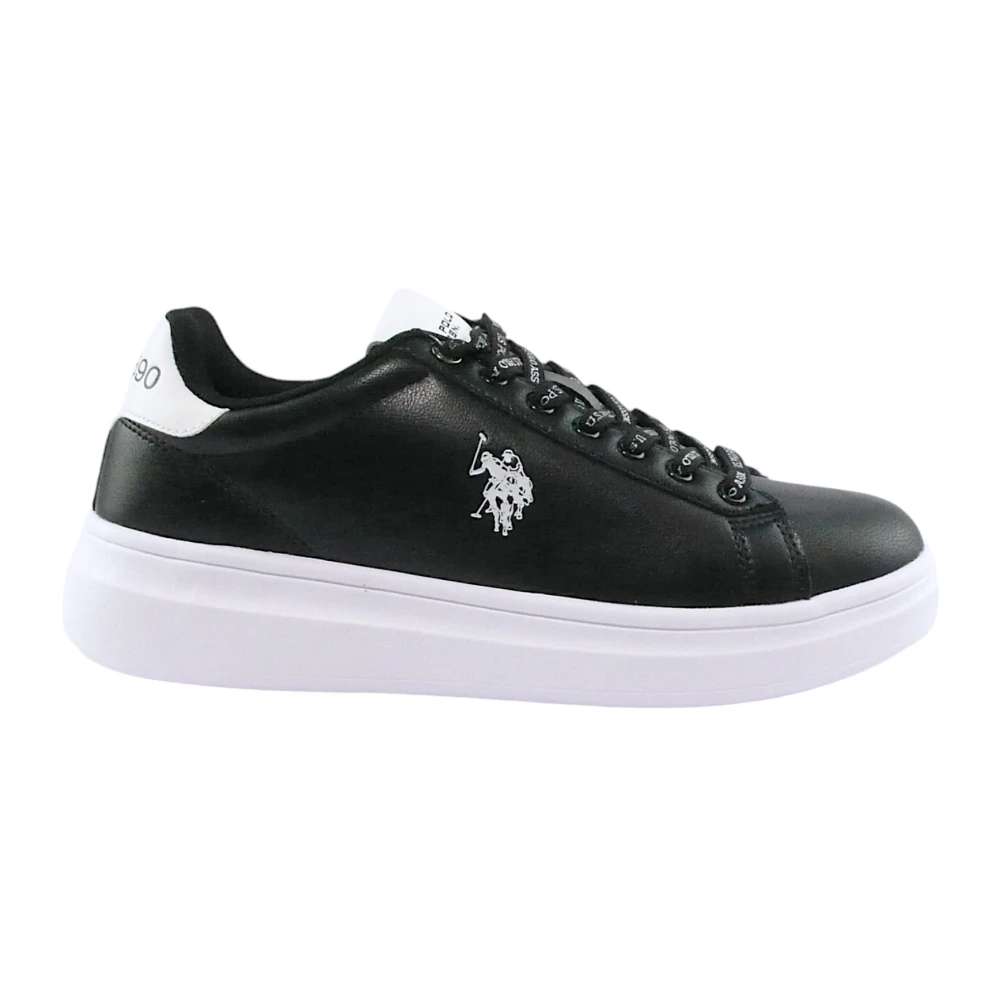U.s. Polo Assn. Monochrome Casual Sneakers voor Mannen Heren Schoenen Zwart