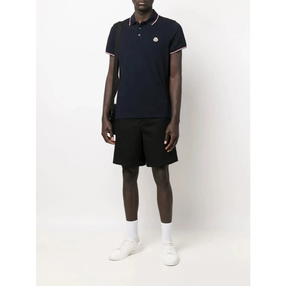 Moncler Uomo Blu Polo Stiloso Look Casual - Immagine 2