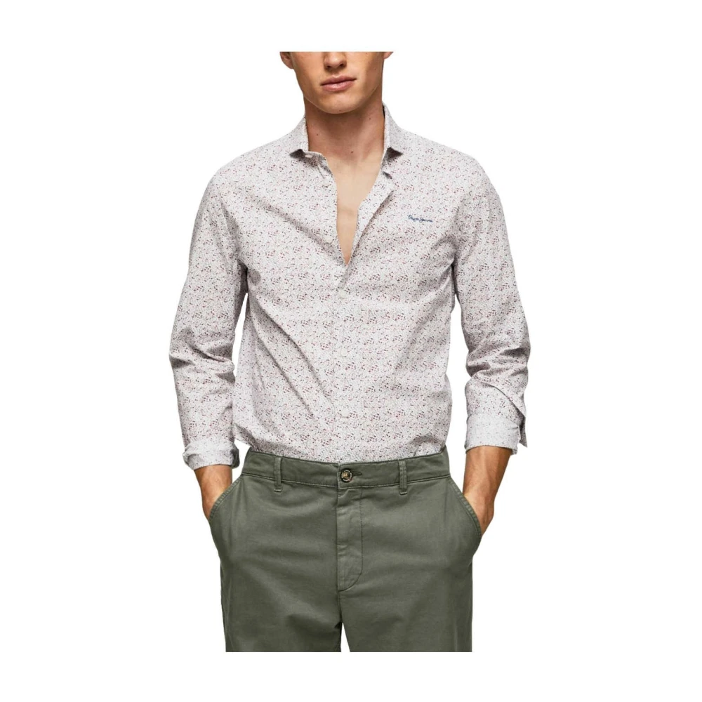 Pepe Jeans Men's White Casual Shirts, S, Casual Shirt