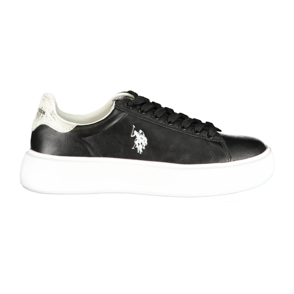 U.s. Polo Assn. Women's Black Sneakers, 8 Uk, Sporty Shoe