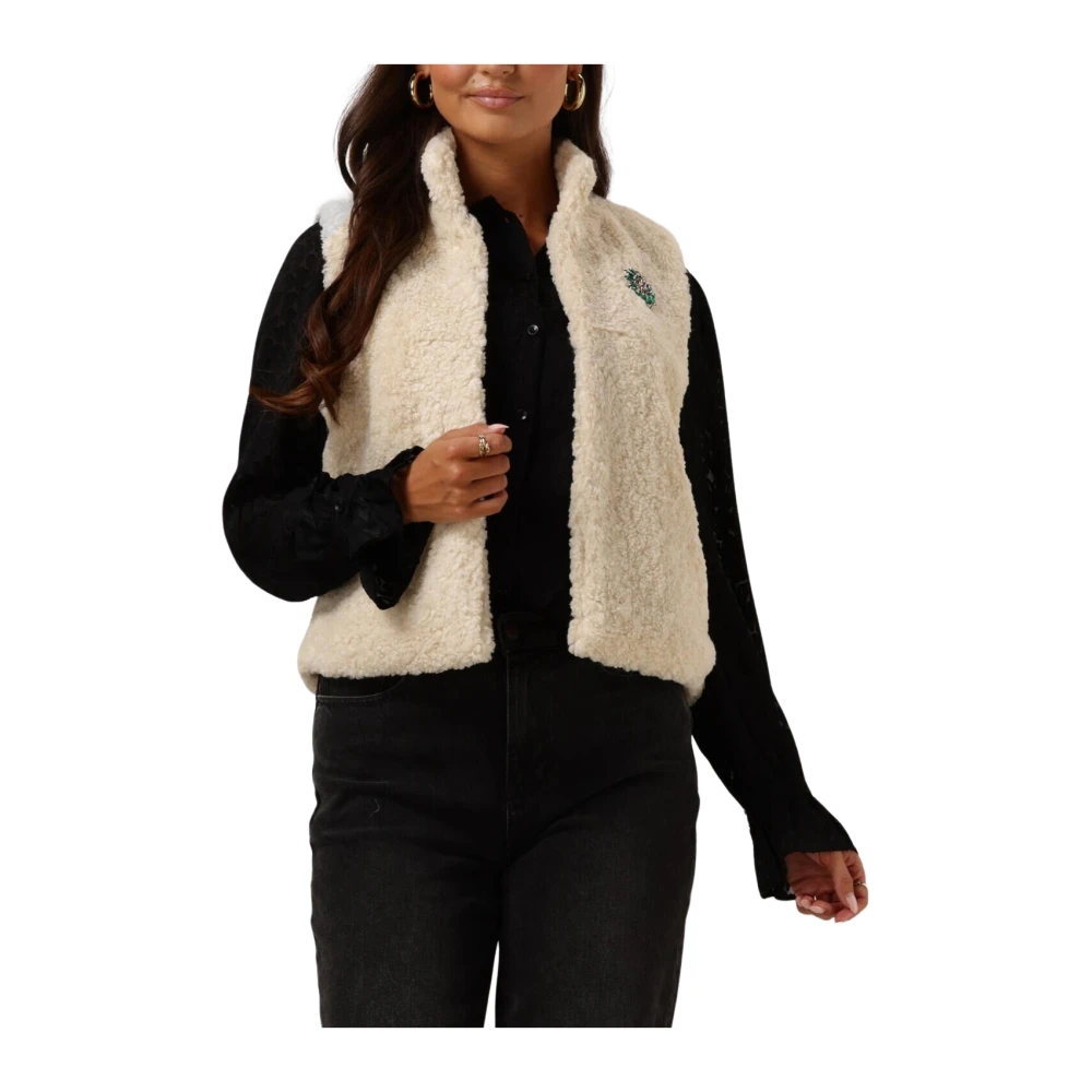 Pom Amsterdam Teddy Love Blazer Gilet Beige Dames