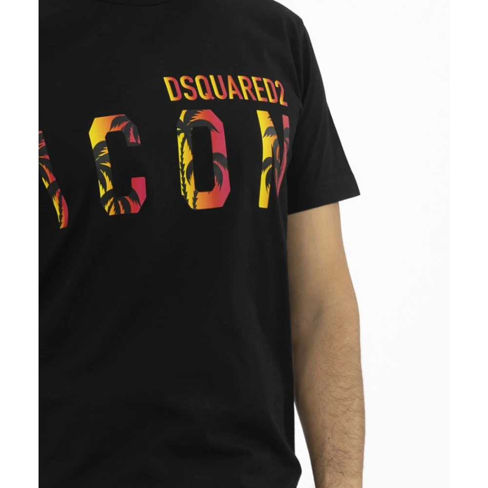 Dsquared2 Icon Multicolor Ronde Hals T-shirt Black Heren