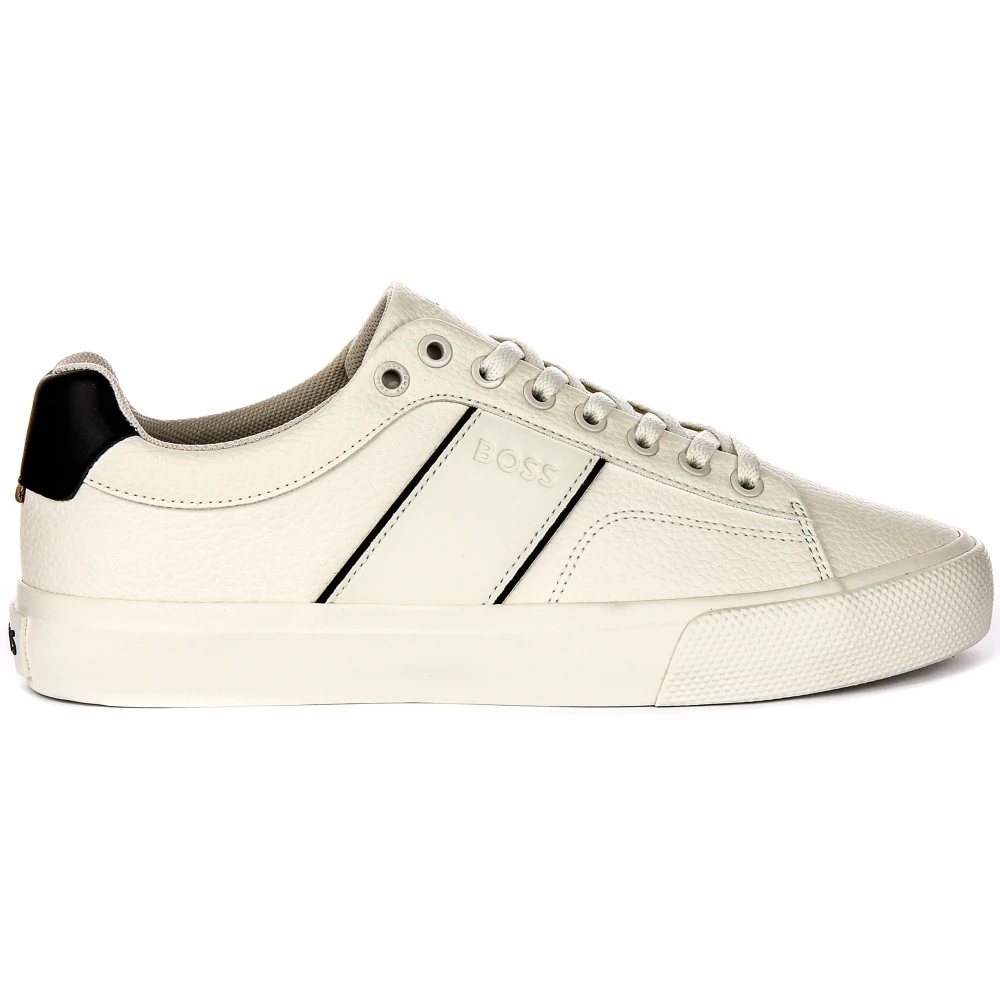 Hugo Men's Beige Luxury Leather Trainers - Sneakers - 9 Uk - Shoes