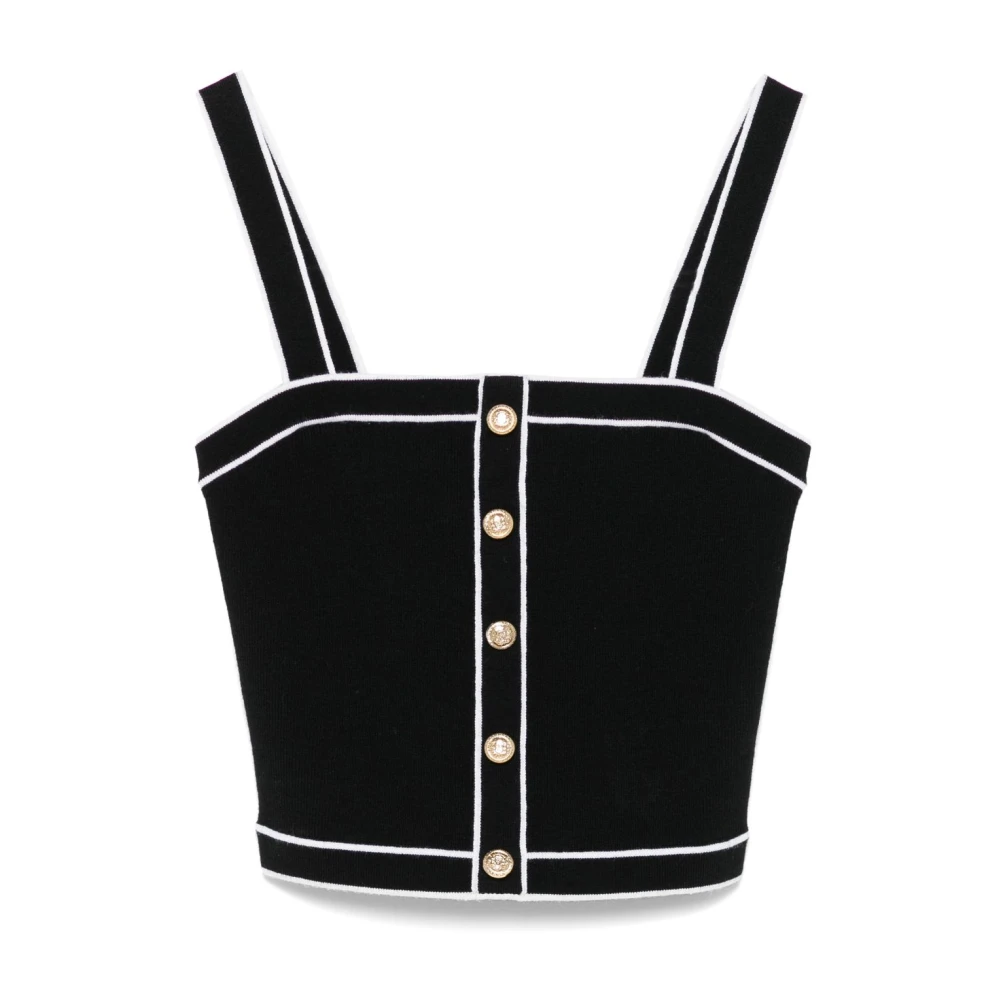 Alice + olivia Zwarte Mouwloze Top met Vierkante Hals Black Dames