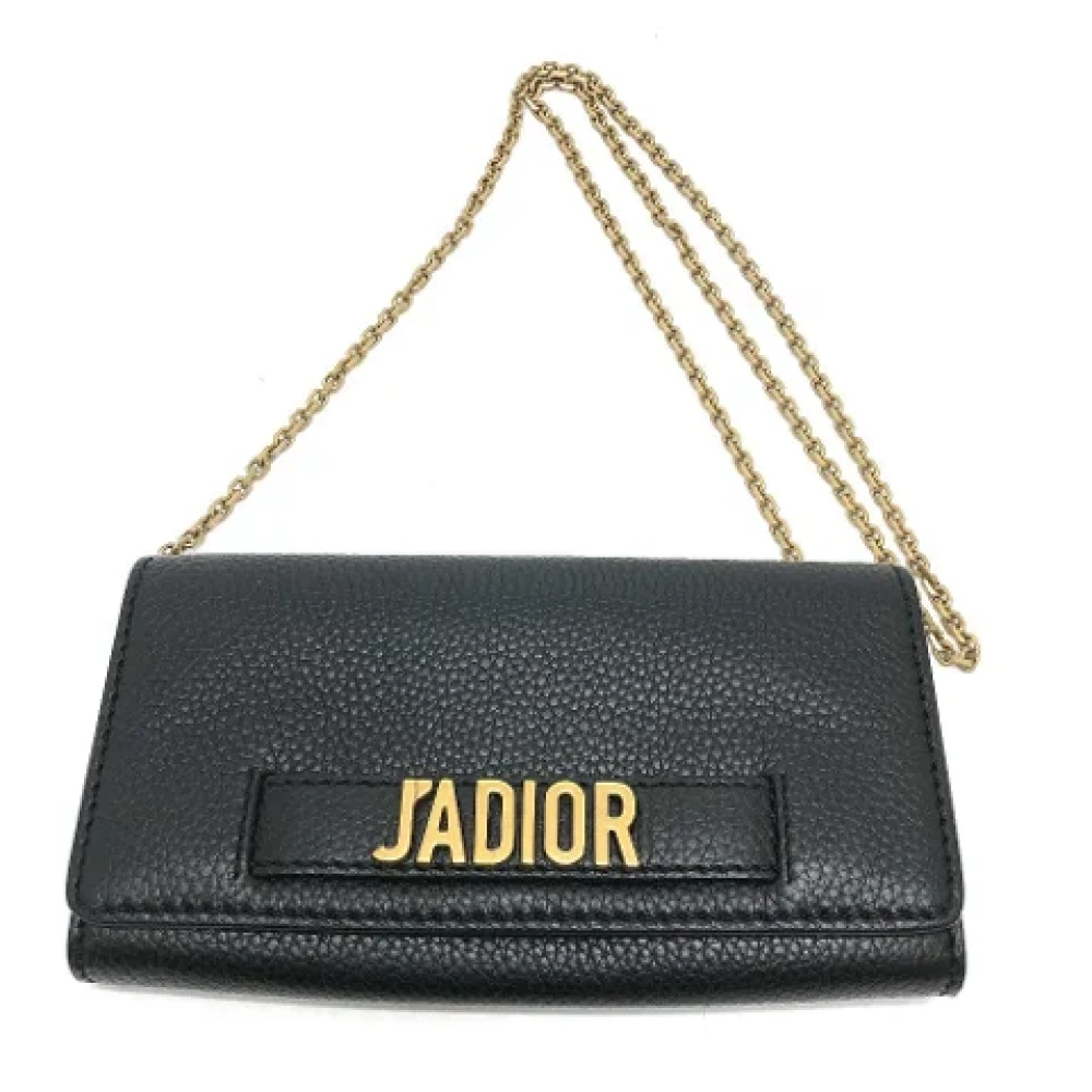 Dior Vintage Pre-owned Leather wallets Black Dames