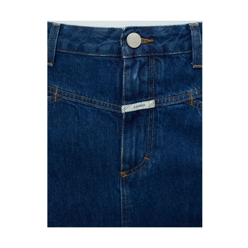 closed Denim Color-Block Rok met Split Blue Dames