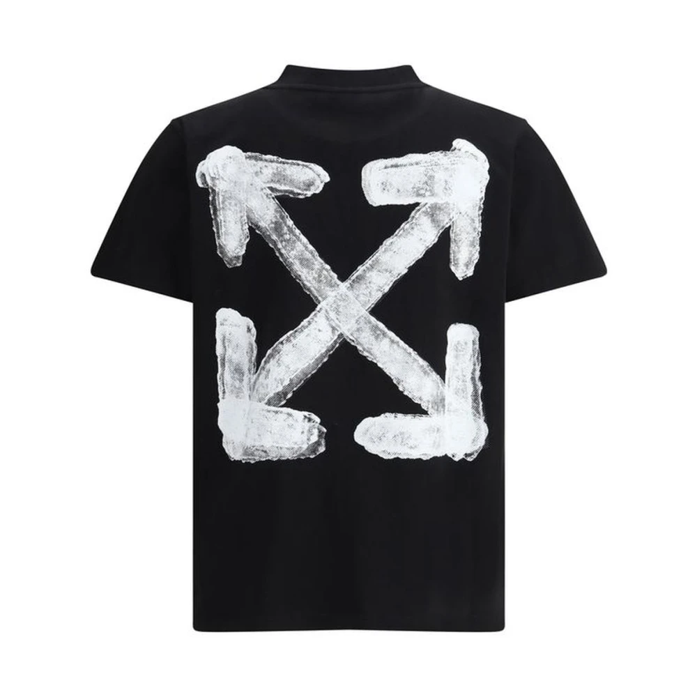 Off White Spray Arrow Grafisch T-shirt Black Heren