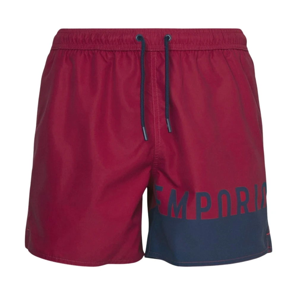 Emporio Armani Rode Logo Zwemshorts Red Heren