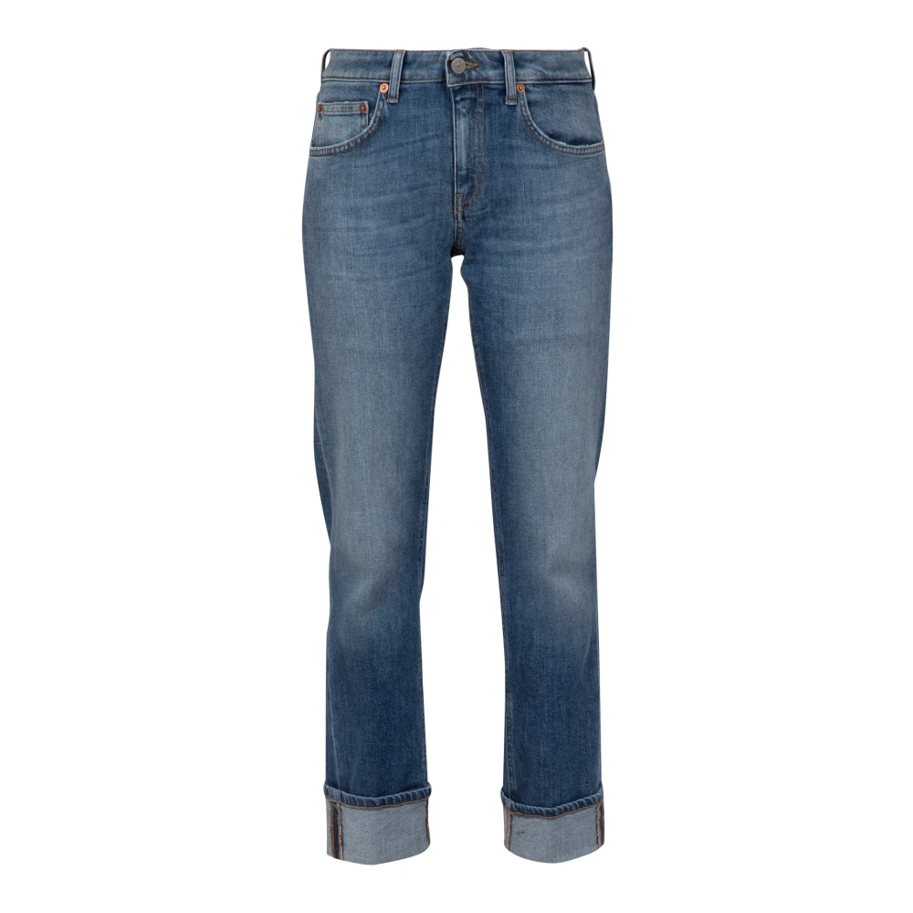 Dondup Lichte Denim Straight Leg Jeans Blue Dames