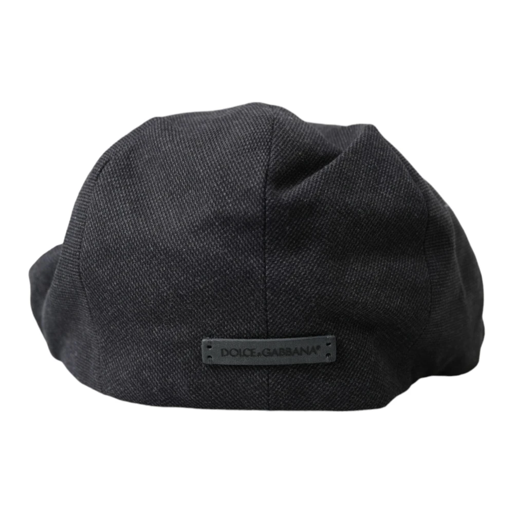 Dolce & Gabbana Grijze Katoenen Newsboy Cap Gray Heren