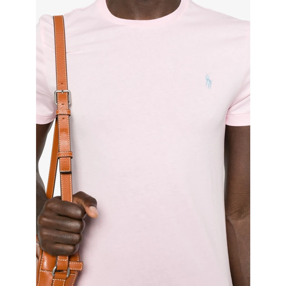 Polo Ralph Lauren Geborduurde Slim Fit Katoenen T-shirt Pink Heren