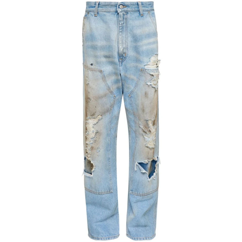 MM6 Maison Margiela Heldere Blauwe Ripped Jeans Blue Dames