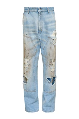 Klar Blå Ripped Jeans