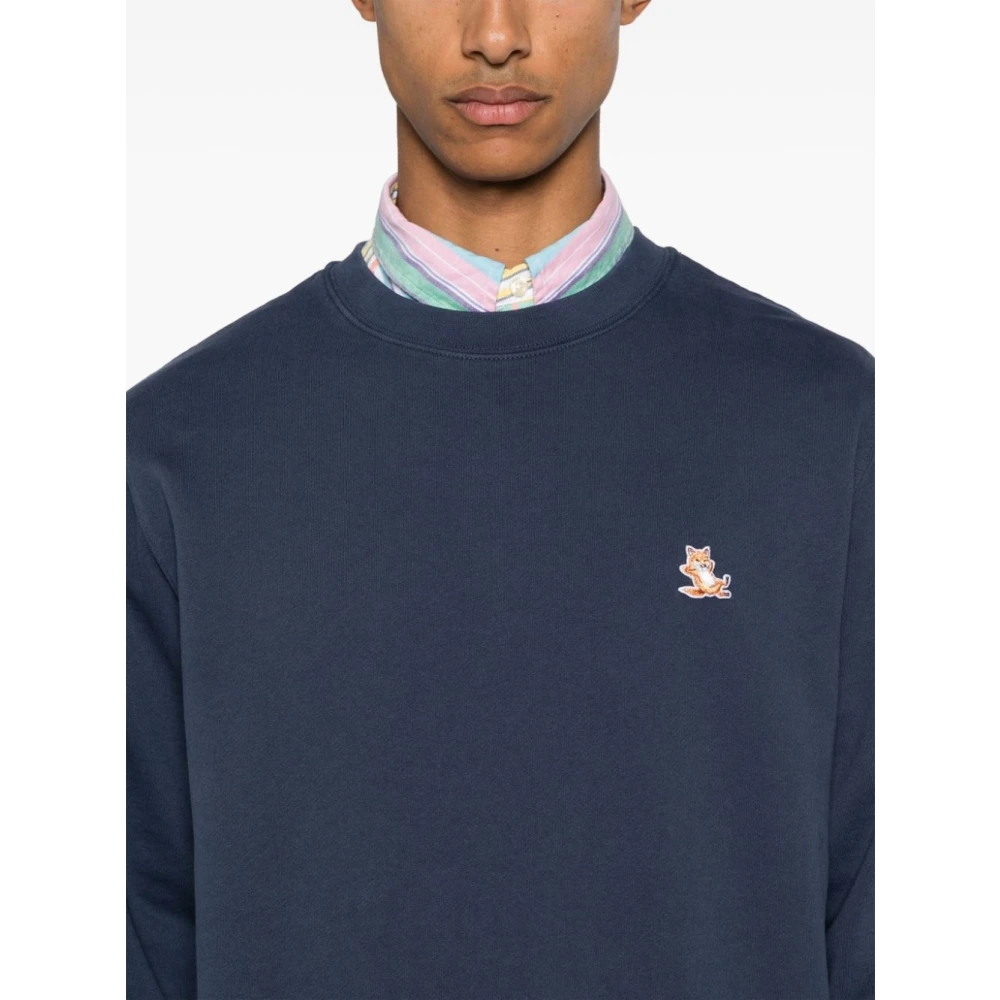 Maison Kitsuné Chillax Patch Sweatshirt Blue Heren