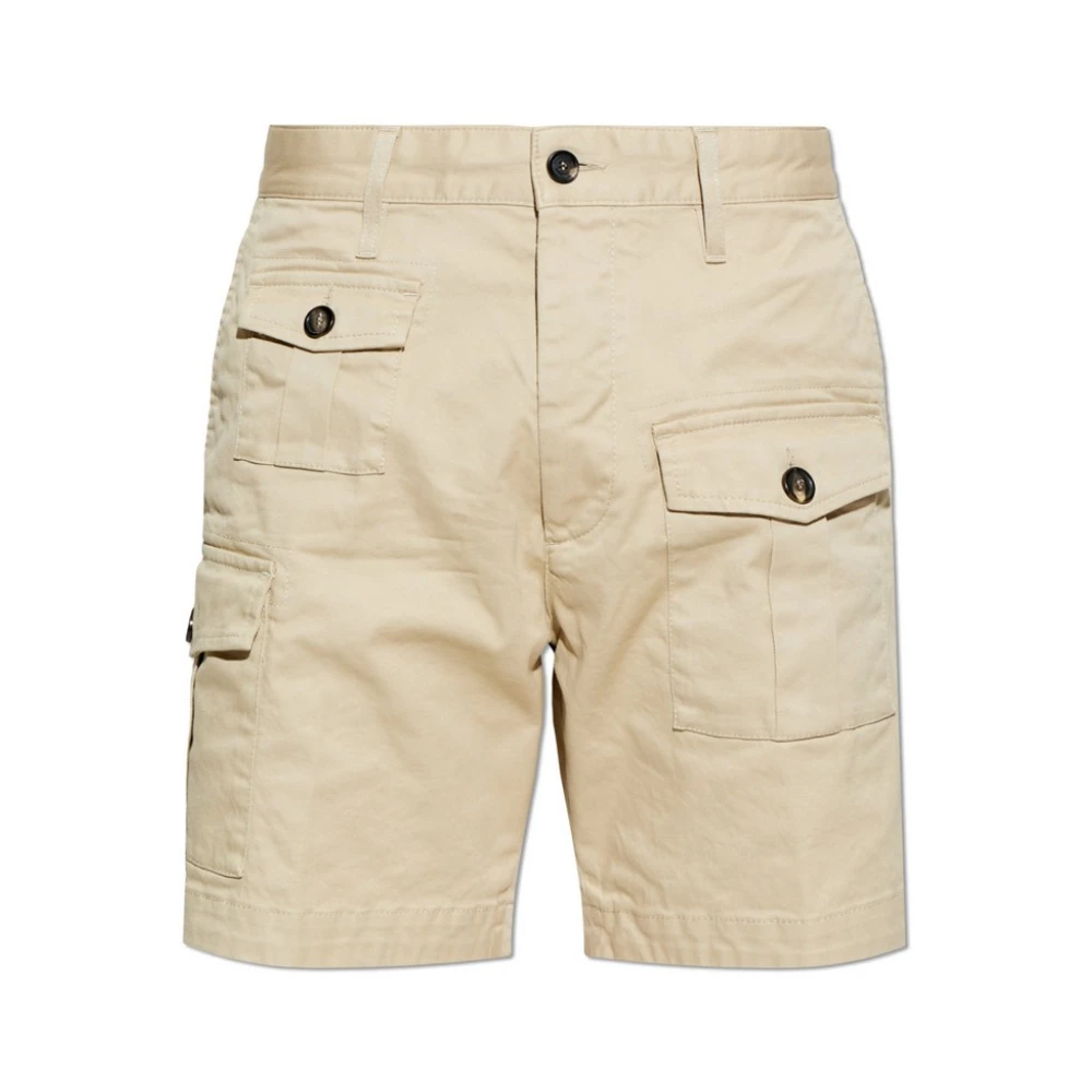 Dsquared2 , Casual Shorts, Male, Beige, S, Trousers